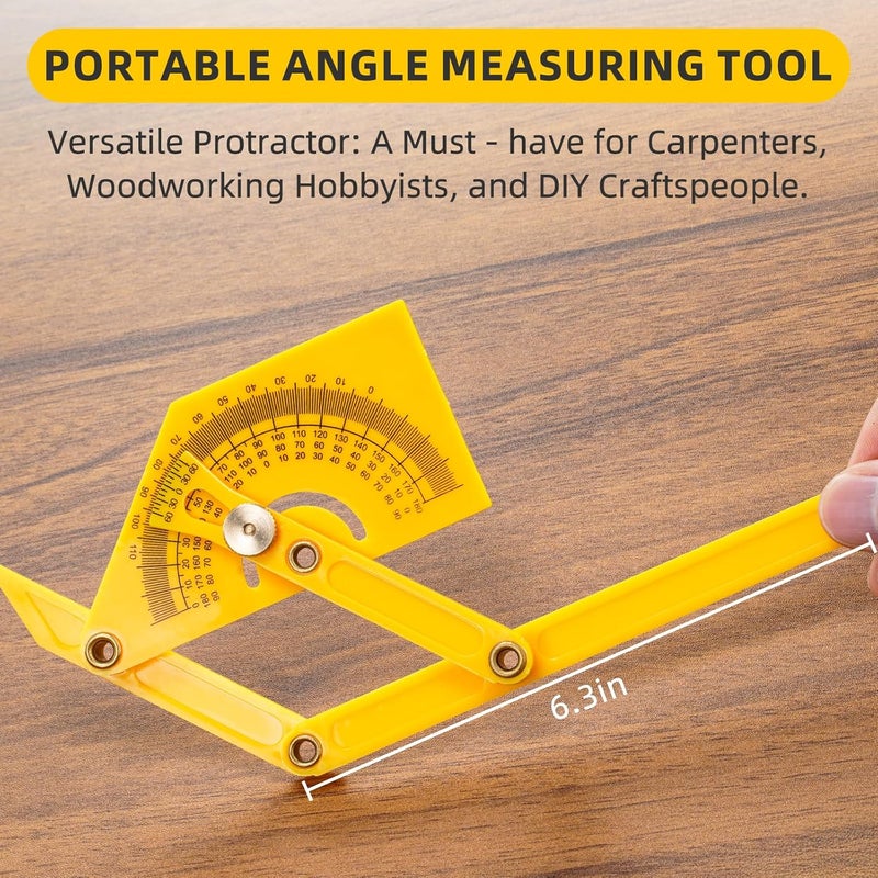 SYFLHYP 2 Pcs Protractor Angle Finders, Adjustable Protractors 0°-180° with Locking Nut(for Exterior, Interior, Bevel Angles), Portable Angle Measurement Tools for Carpenters & Woodworking Hobbyists & DIYer - Image 2
